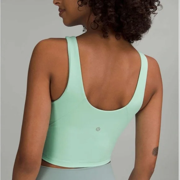Lululemon Align High Neck Tank Crop Nulu Wild Mint Size 8 - Picture 2 of 11